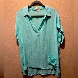 Side Stitch Light Blue Flowy Blouse size M